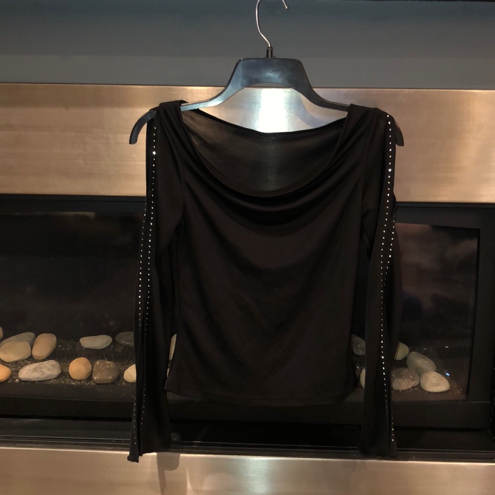 Women’s size small shirt cold shoulder black top
